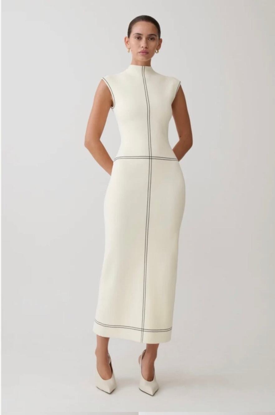 Meshki Malone Bandage Knit Midi Dress - Ivory
